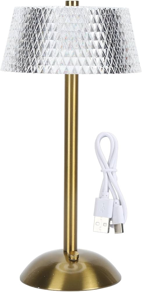Zerodis Dimmable Crystal Table Lamp Cordless LED Desk Lamp with Touch Control, 3 Color Changing, ... | Amazon (US)