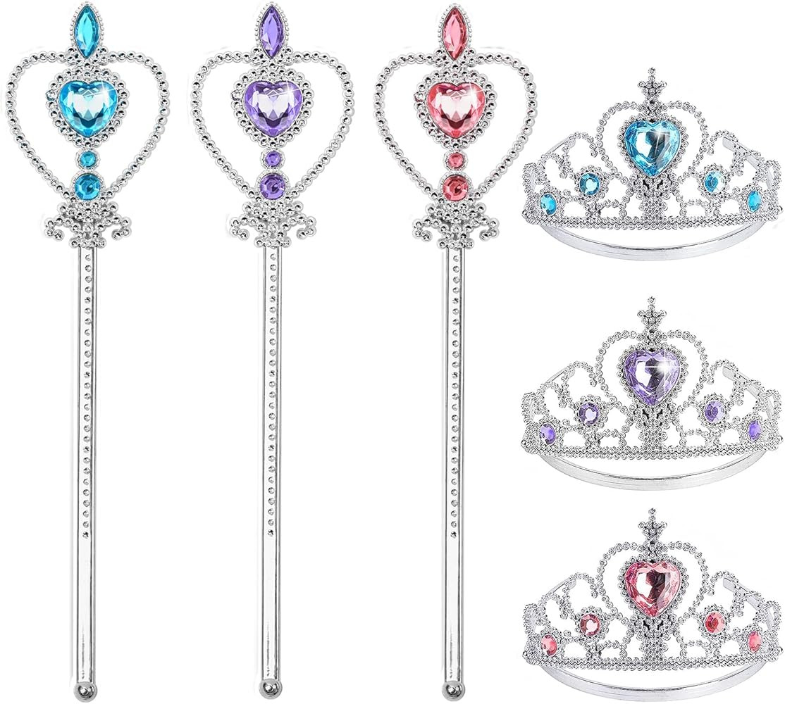 Princess Crown Tiara for Little Girls Princess Dress Up Accessories, 6PCS Princess Tiara Toddler ... | Amazon (US)