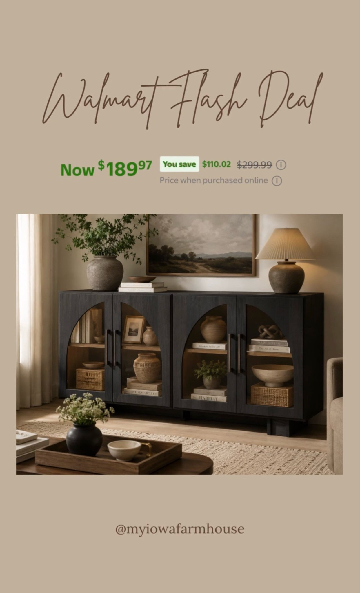This arched media cabinet is on sale for an unbelievable price!!! 

Walmart Flash deal. Walmart furniture.

#LTKSaleAlert #LTKHome