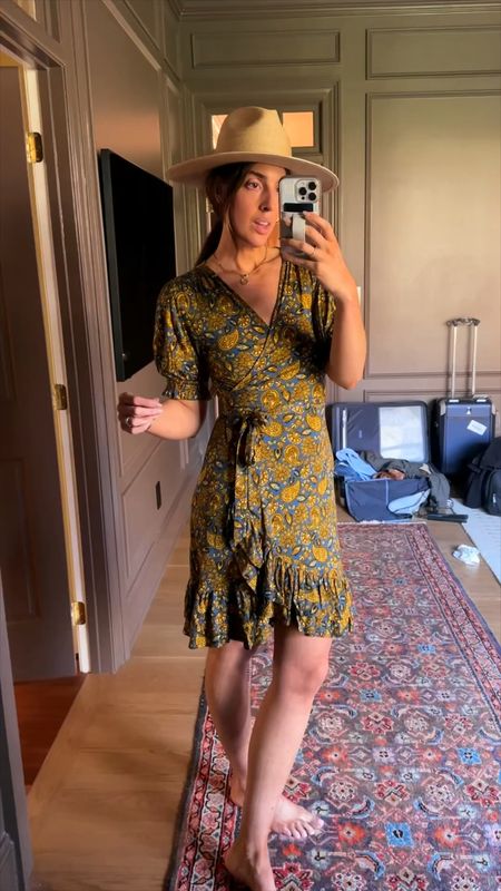 Perfect wrap dress for summer and my Mexico trip! Wearing a 4 tall. Love the new Gigi pip Cara Loren straw hat! 

#LTKtravel #LTKFestival