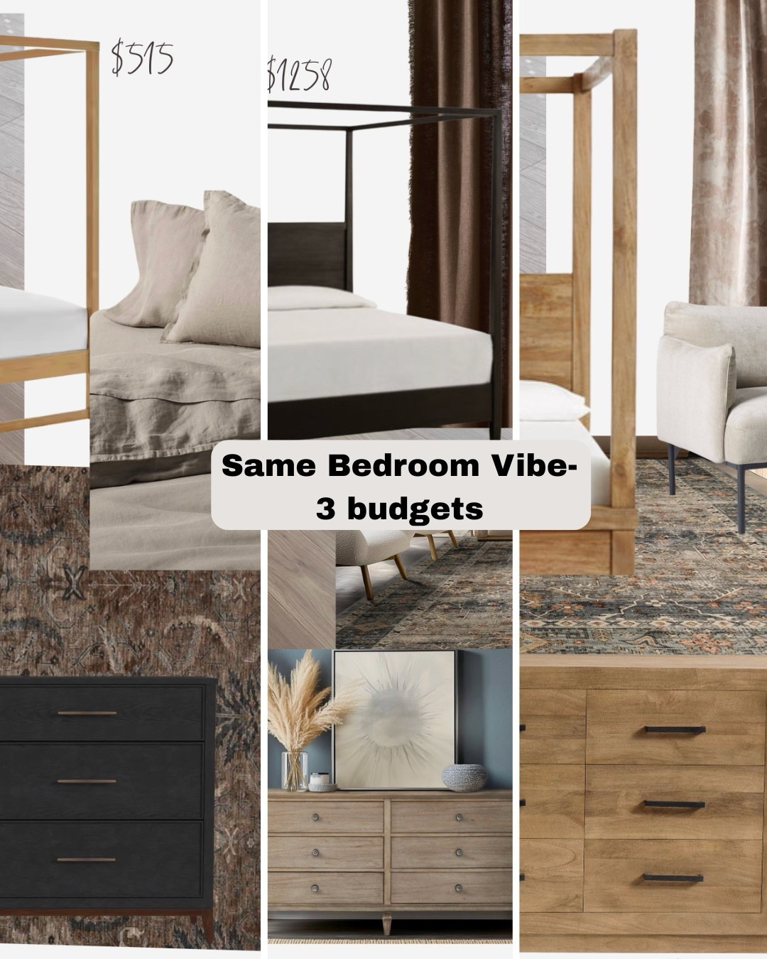 A friend of mine is redoing her bedroom and her budget was not matching with her choices so I made her 3 mood boards in different budgets. 
Including:
-Canopy beds
-dressers
-Bedside tables
-Accent chair
-Rugs, lamps and drapes
I have linked everything here for you in case you are doing any bedroom upgrades.
Several of these are on sale this weekend too!


#LTKHome #LTKSaleAlert