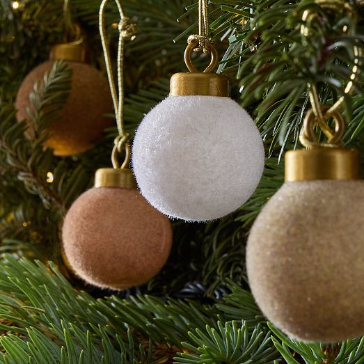 Flocked Ball Ornaments (Set of 25) - Cool Tones | West Elm (US)