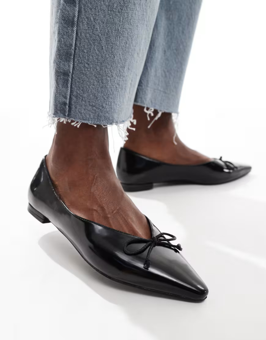 ASOS DESIGN Lovie bow ballet in black | ASOS (Global)