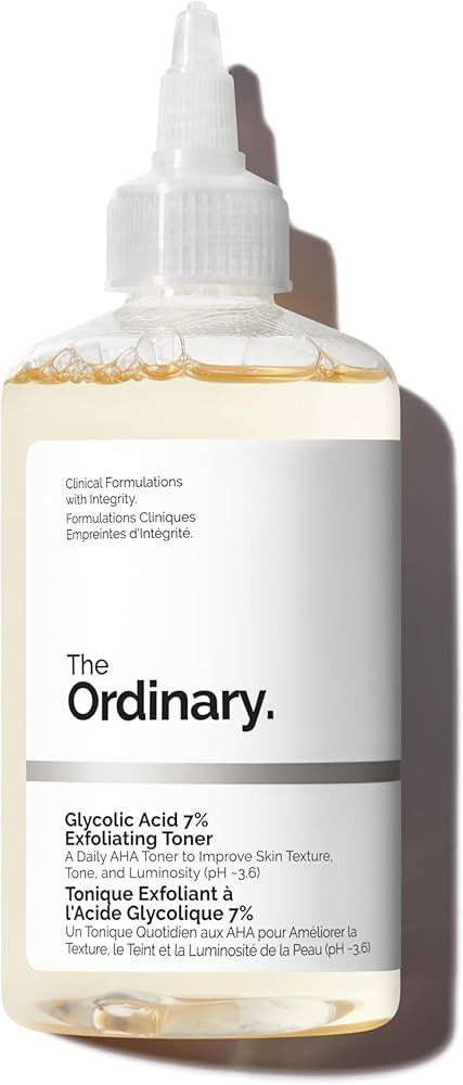 The Ordinary Glycolic Acid 7% Exfoliating Toner, Brightening and Smoothing Daily Toner for More E... | Amazon (US)