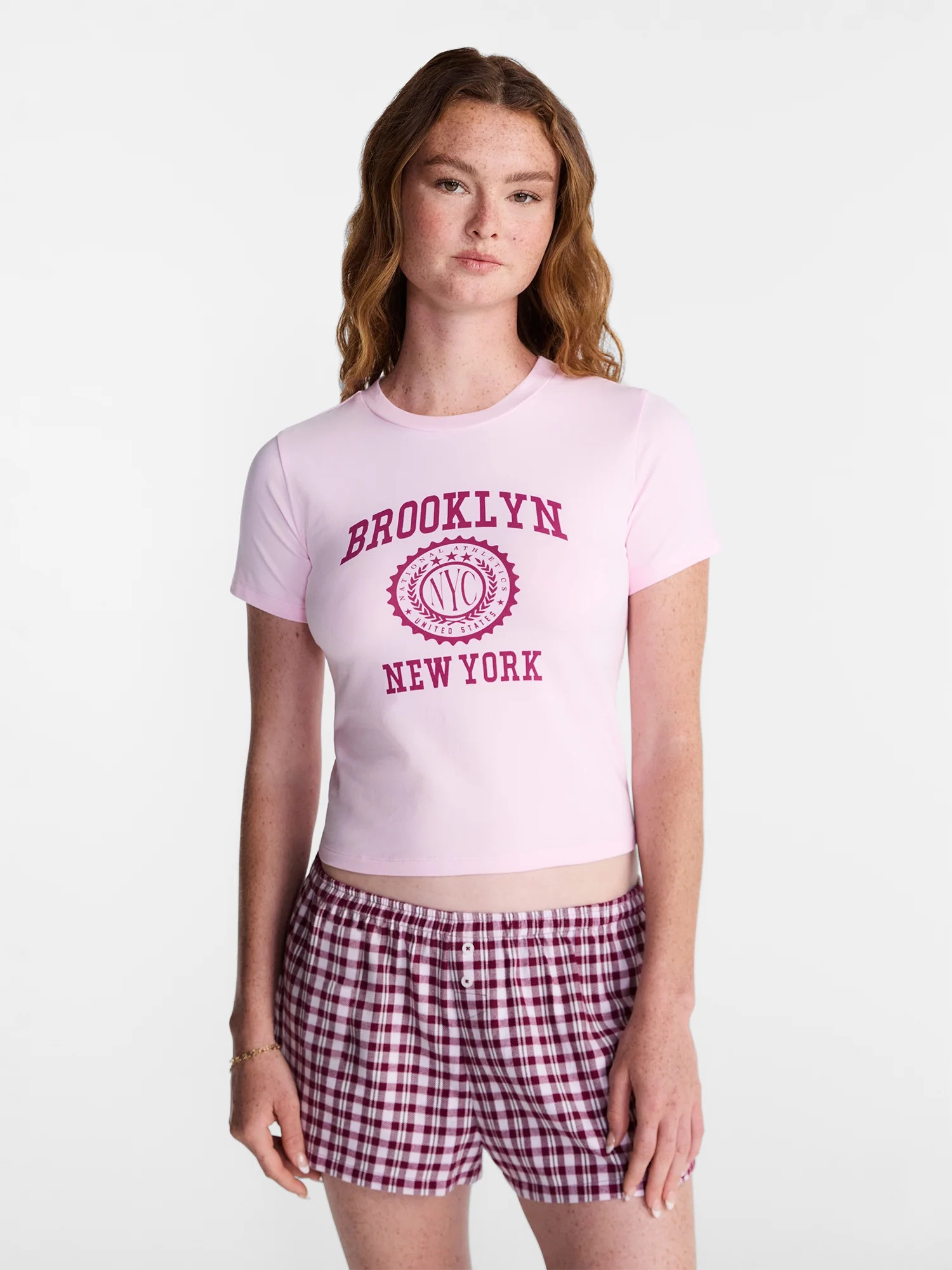 No Boundaries Sleep Tee with Short Sleeves, Women's XS-XXL | Walmart (US)