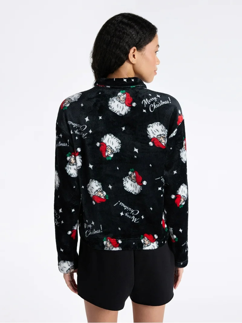 No Boundaries Top de Felpa con Cuello Falso y Manga Larga con Zíper de 1/4 para Mujer - Walmart.... | Walmart (US)