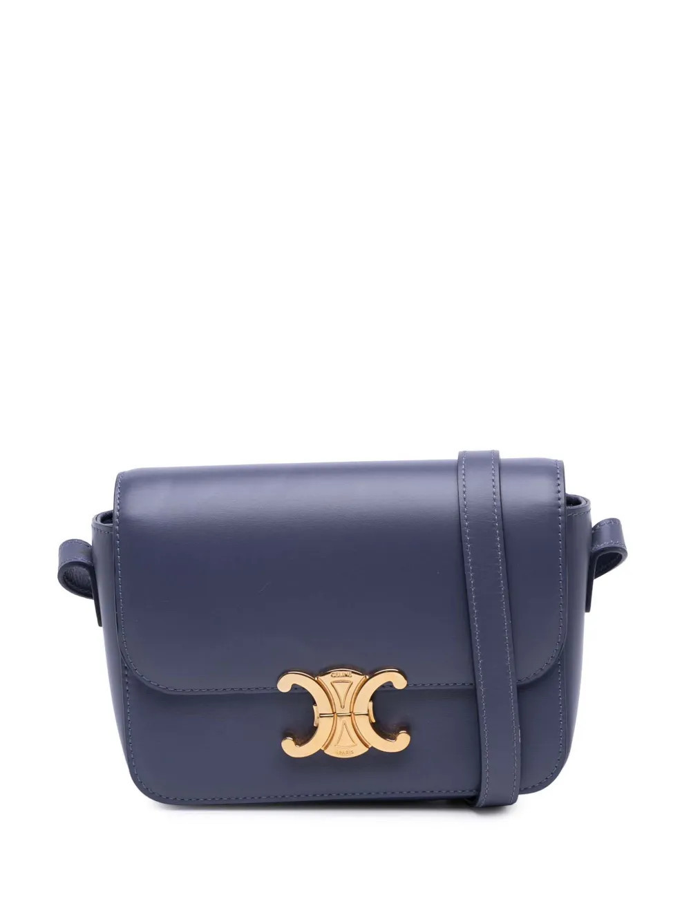 Celine Pre-Owned 2019 Teen Shiny Calfskin Triomphe crossbody bag - Purple | Farfetch Global