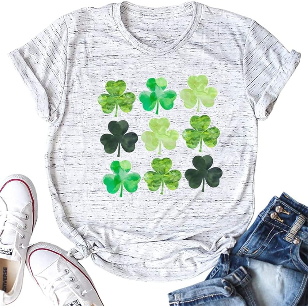 Women St Patrick's Day Shirt Shenanigan Coordinator Tee Lucky Clover Graphic Irish Shamrock Gift ... | Amazon (US)