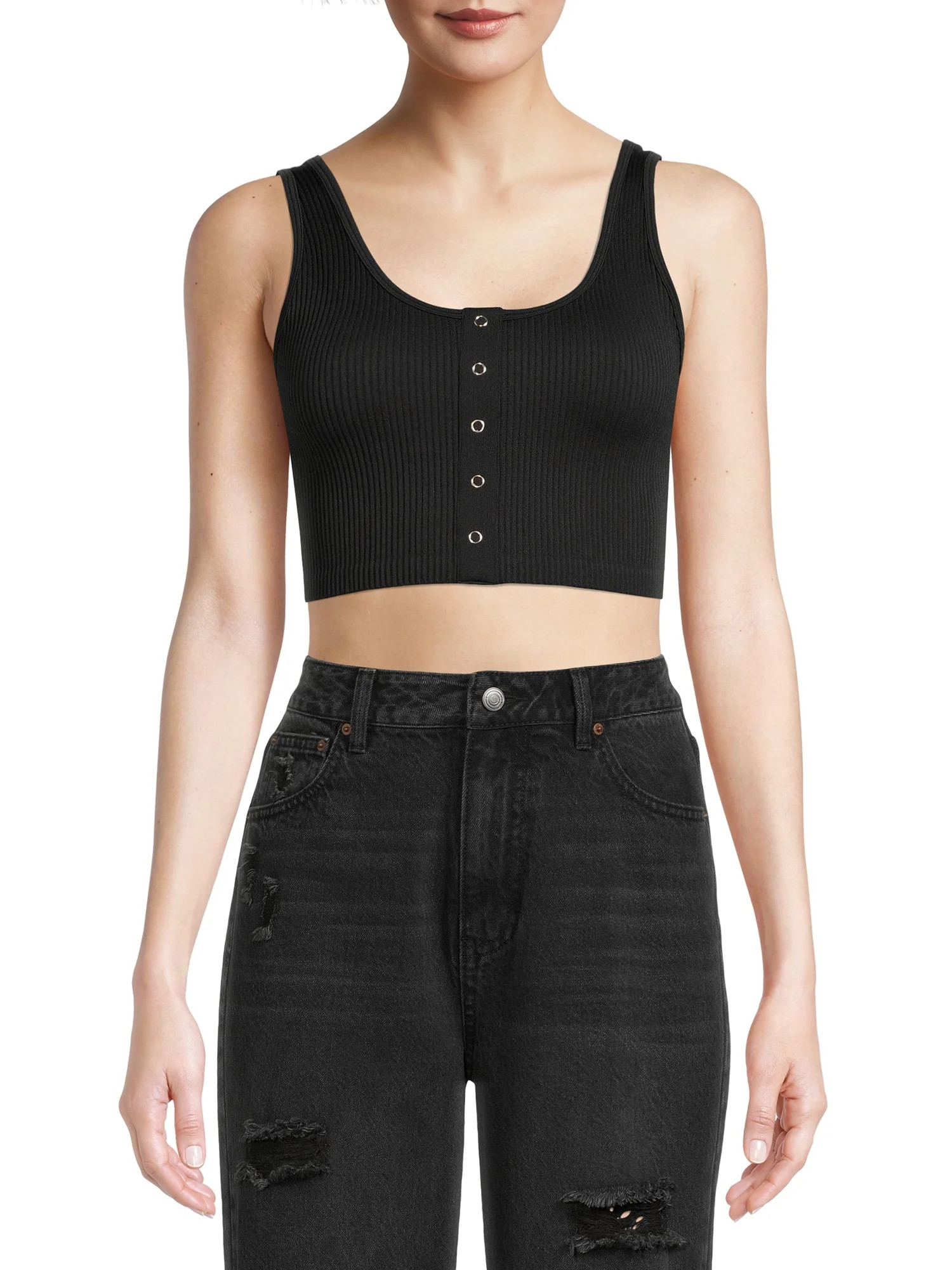 No Boundaries Juniors' Seamless Henley Bra | Walmart (US)