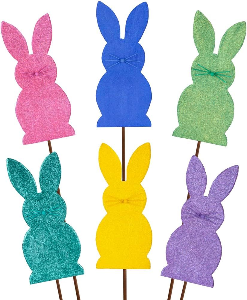 The Round Top Collection - Glitter Bunnies, Set of 6 - Metal | Amazon (US)