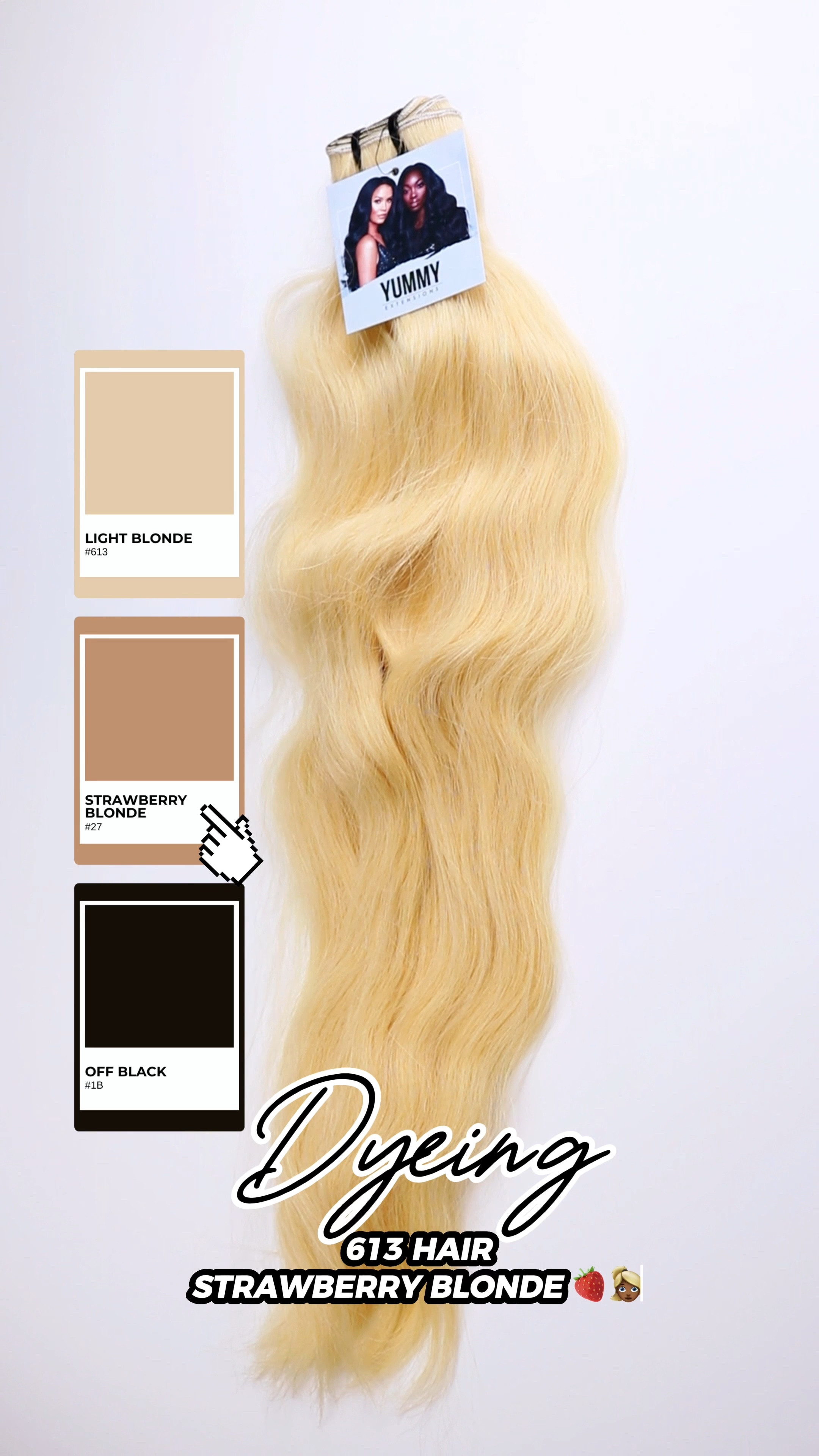 I’m prepping for my sew-in hair appointment, and I decided I want to add faux highlights (613/27). Here’s how I dyed my 613 bundle strawberry blonde for my faux highlights! 👱🏾‍♀️🍓✨ 

On camera the final color looks more gingery, but in real life it looks more like hair color #27. 

My sister helped dye the hair using the watercolor method. We used KISS Tintation in “Rose Gold” 🌹and Adore “Honey Brown” 🍯 both of which I got on Amazon.

After dyeing the bundle, I washed the hair using Tresemme Rich Moisture Shampoo and Conditioner (I picked up travel sizes from Target).

Spin the block to see how the hair looks installed!