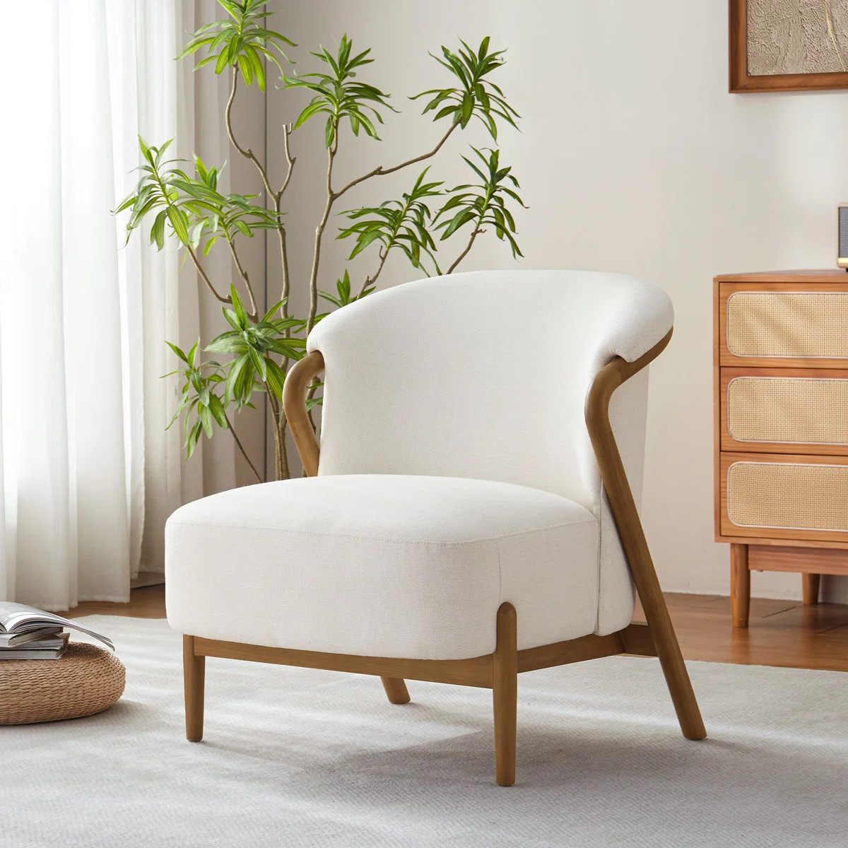 Deanda No Assembly Upholstered Solid Wood Armchair | Wayfair North America