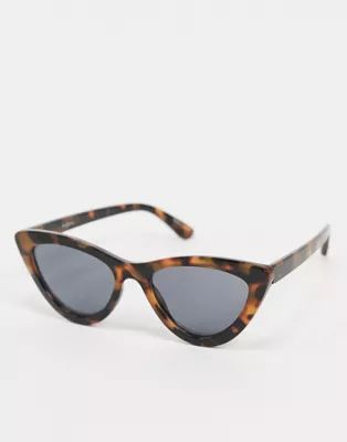 Pieces cateye sunglasses in tortoise shell | ASOS US