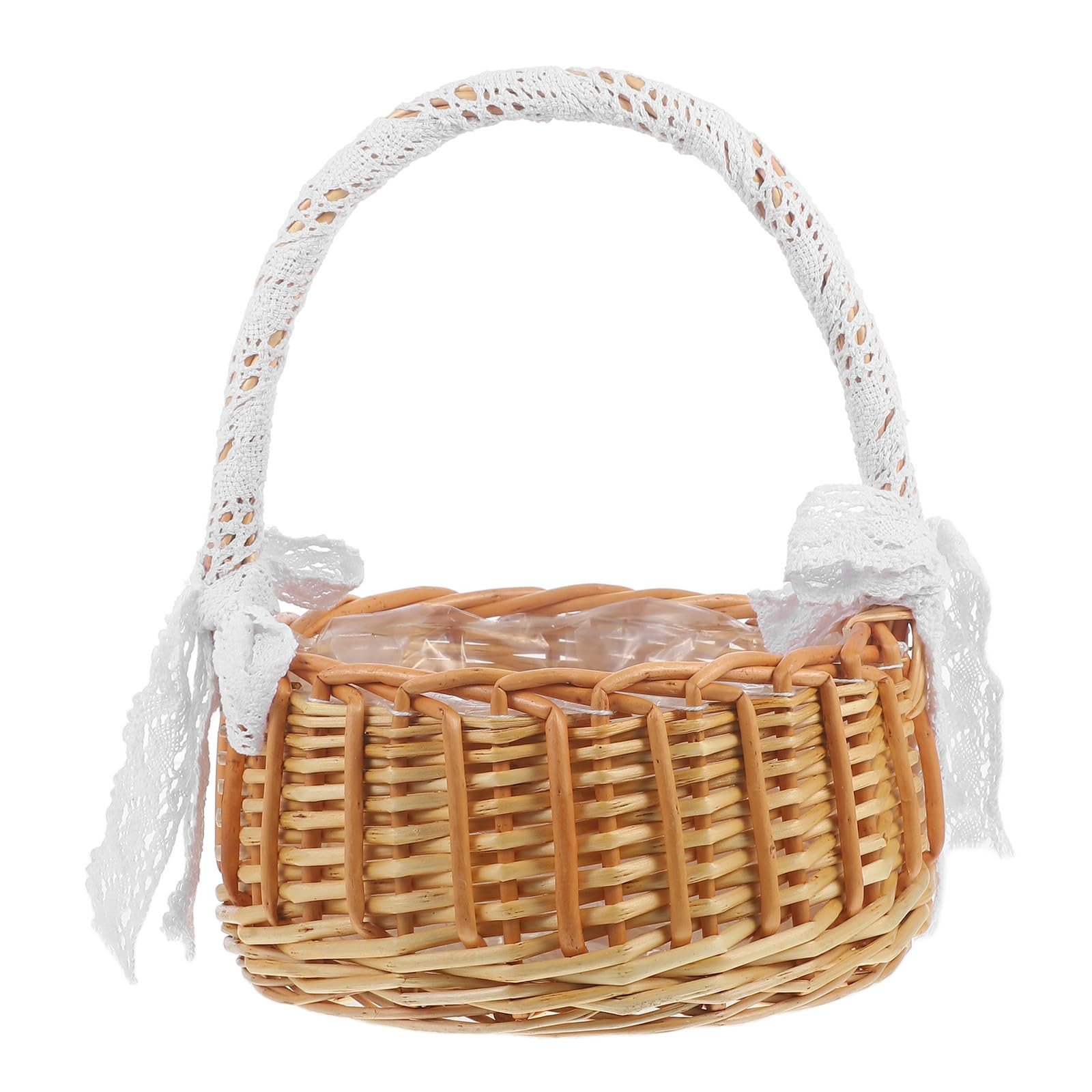 Small Wicker Picnic Basket with Handle: Flower Girl Baskets Empty Basket Rattan Basket for Weddin... | Amazon (US)