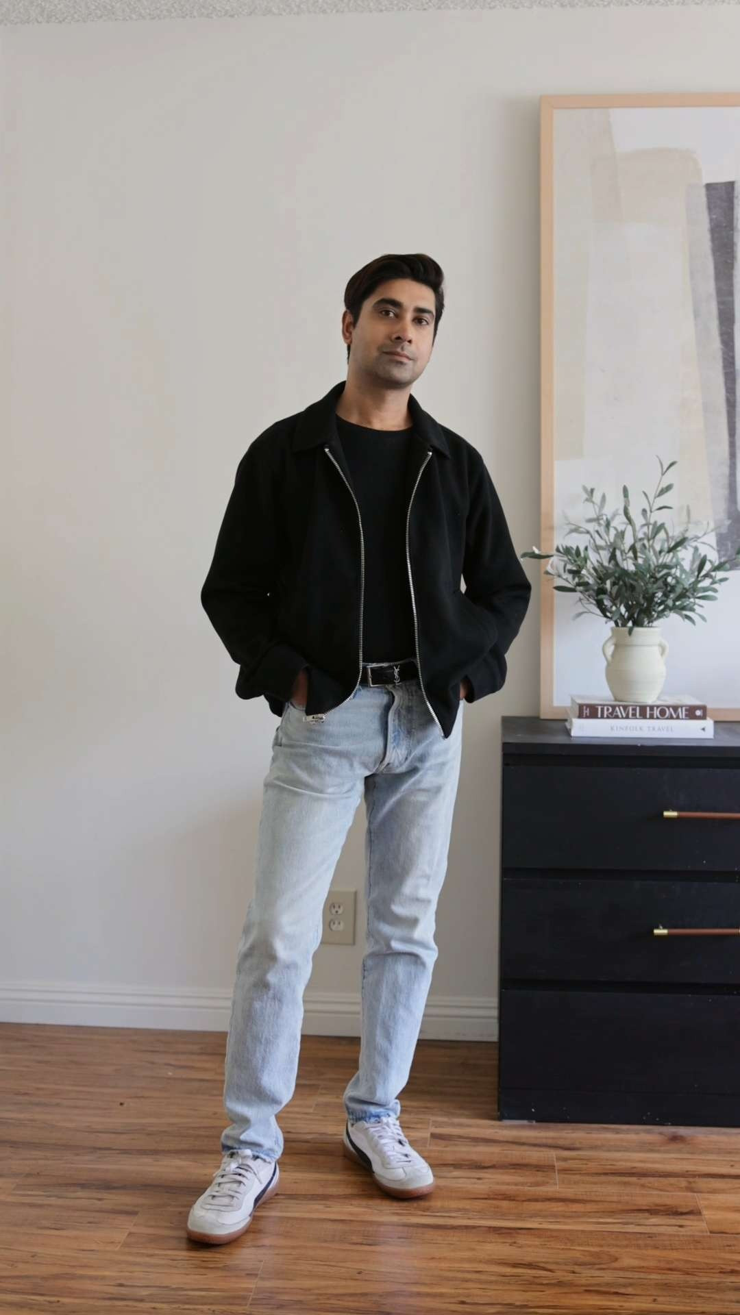 Effortlessly cool and timeless — this men’s casual outfit is all about balance and style. Pair a black classic polished tee with a black vegan suede jacket for a sleek, elevated vibe. Add 90s straight light wash jeans for that relaxed touch, finished with a Saint Laurent grain leather belt and round acetate sunglasses for a touch of luxe. Complete the look with Chuck Taylor® All Star® 70 high-top sneakers — a classic that never goes out of style. Perfect for weekends, casual dates, or city strolls.


#MensFashion #CasualOutfitsForMen #MensStyleInspo #StreetStyleMen #MensFallFashion #MinimalMenswear #OOTDMen #MensWardrobeEssentials #SmartCasualMen #VeganSuedeJacket #MensOutfitIdeas #FallStyleForMen #ConverseStyle #SaintLaurentBelt #MensFashion2025 #ClassicMensStyle #LightWashJeans #AllBlackOutfitMen #CasualChicMen #ModernMenswear 

 #LTKFindsUnder50 #LTKStyleTip #LTKMens
