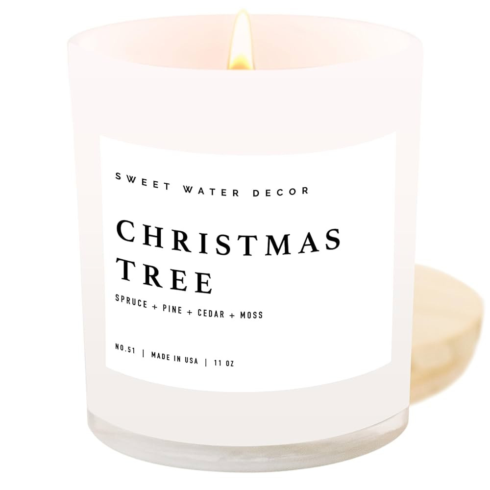 Sweet Water Decor Christmas Tree Soy Candle | Pine Needles, Cedarwood, Cypress, and Evergreen Hol... | Amazon (US)