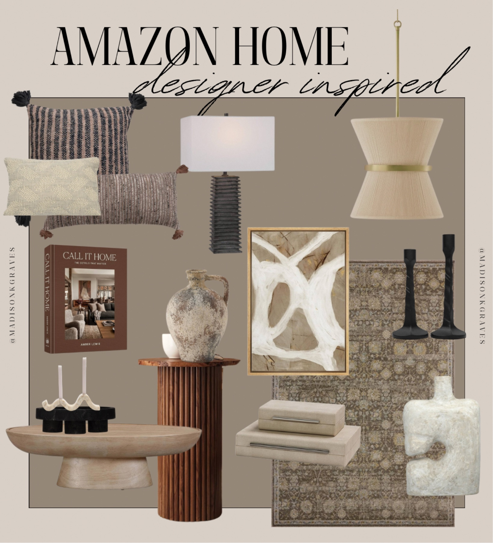 Designer Inspired Amazon Home Decor Finds 

McGee & co, pottery barn, cura home, cb2, west elm, magnolia home, vase, organic modern, coffee table book, shelf styling, marble, Lighting, loloi, Amber Lewis, amber interiors, Chris loves Julia, Wayfair, all modern, mango wood, throw pillows, accent table, side table, 


#LTKFindsUnder100 #LTKHome #LTKU