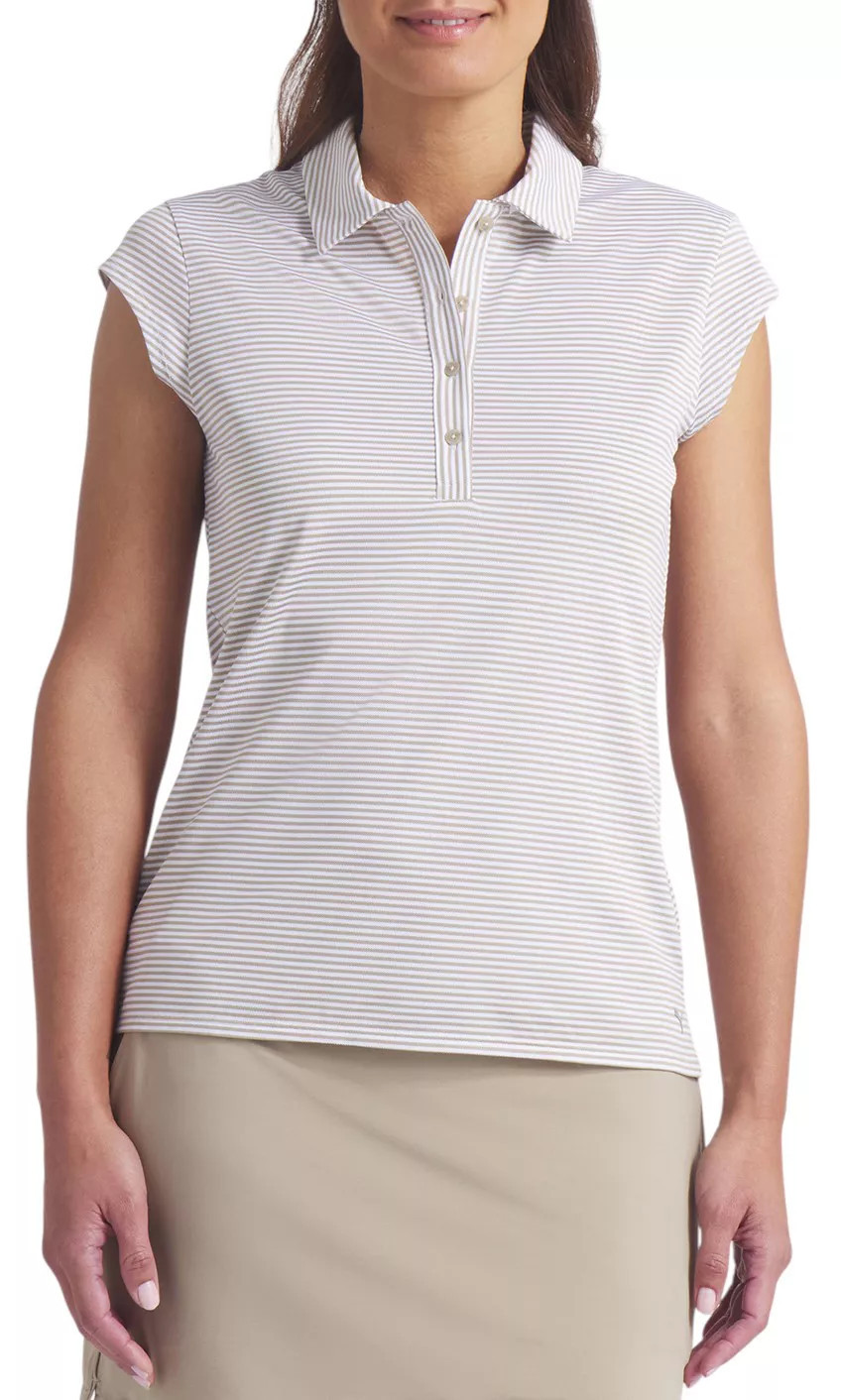 PUMA Women's Pique Cap Sleeve Golf Polo, XL, Ice Coffee | DICK'S Sporting Goods
