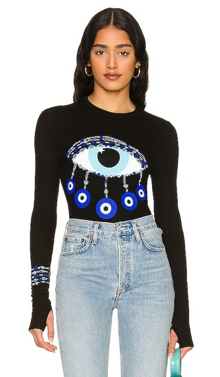 Mckinley Evil Eye Long Sleeve in Black | Revolve Clothing (Global)
