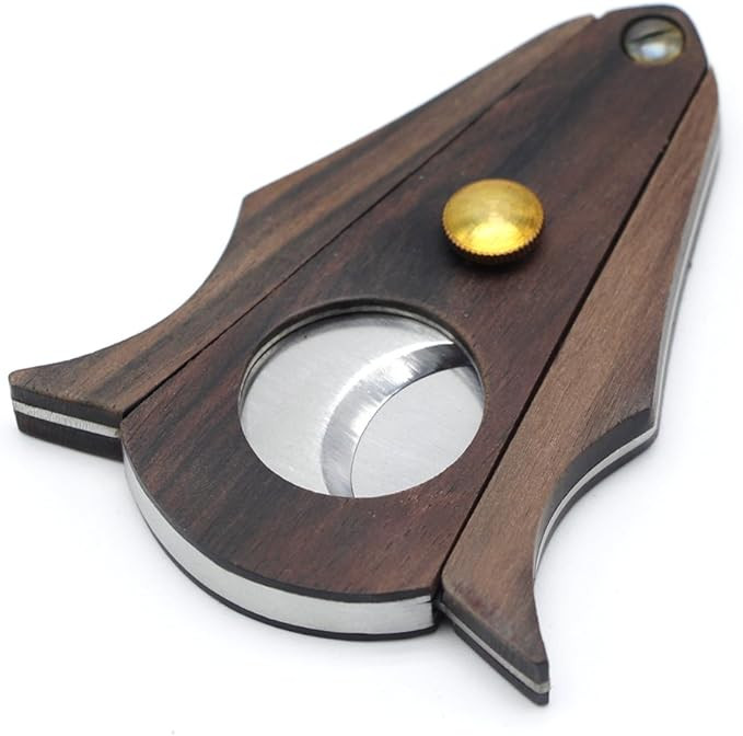 Cigar Cutter Lock System Wood Stainless Steel Double Cut Blade Cigar Guillotine Cutter in Gift Bo... | Amazon (US)
