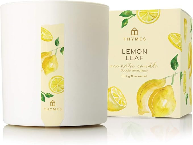 Thymes Lemon Leaf Candle - 8 Oz - Scented Candle for a Fresh Home Fragrance - Aromatherapy Candle... | Amazon (US)