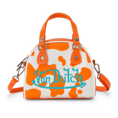 Von Dutch Orange Cow Print Vegan Pony Hair Bowling Bag | eBay | eBay US