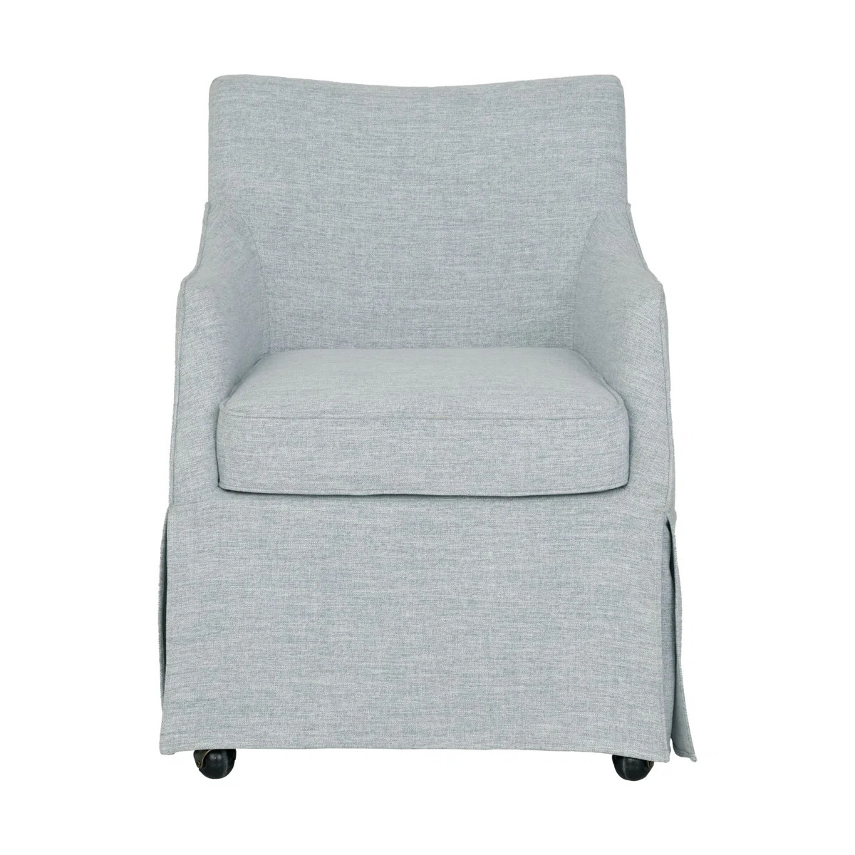 Bedford London Upholstered Skirted Dining Arm Chair with Hidden Casters | Wayfair North America