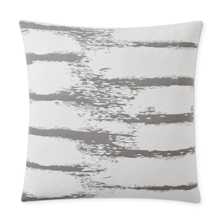 Perennials Moroccan Stripe Woven Melange Outdoor Pillow, 22" x 22", Black | Williams-Sonoma