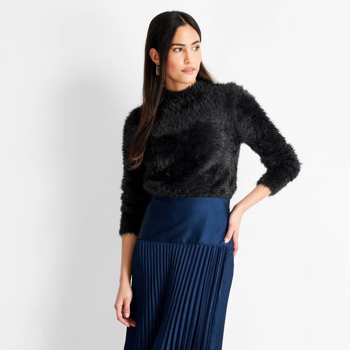 Women's Crewneck Eyelash Sweater - Future Collective | Target