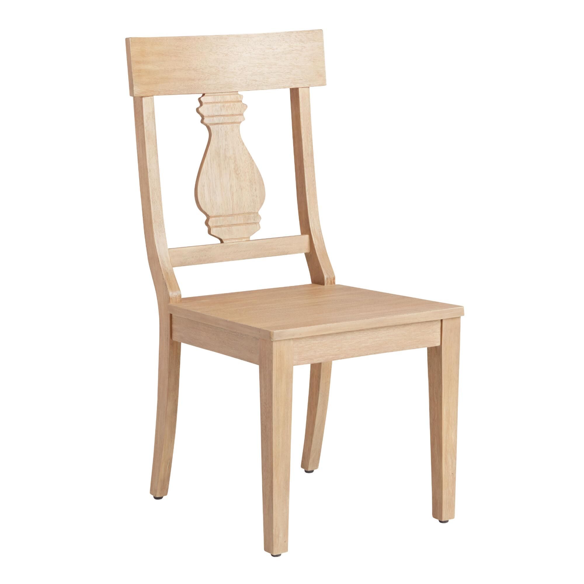 Avila Washed Natural Wood Dining Chairs Set of 2 | World Market