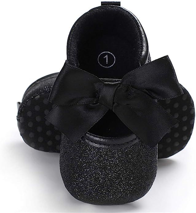 Baby Girls Mary Jane Flats with Bowknot Soft Sole Non-Slip Toddler Infant First Walker Princess D... | Amazon (US)