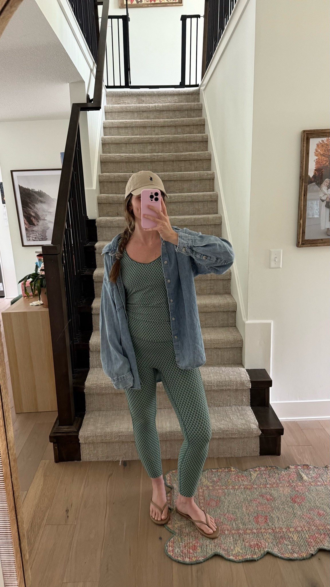 adorable active set and love the length of the top! sized up in both, wearing medium! also medium in button up for more oversized fit 

Summer outfit, early fall outfit

#LTKootd