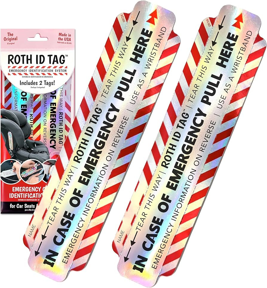 Original ROTH ID TAG™ Kit | Emergency Contact Identification System for Car Seats, Red, White, ... | Amazon (US)