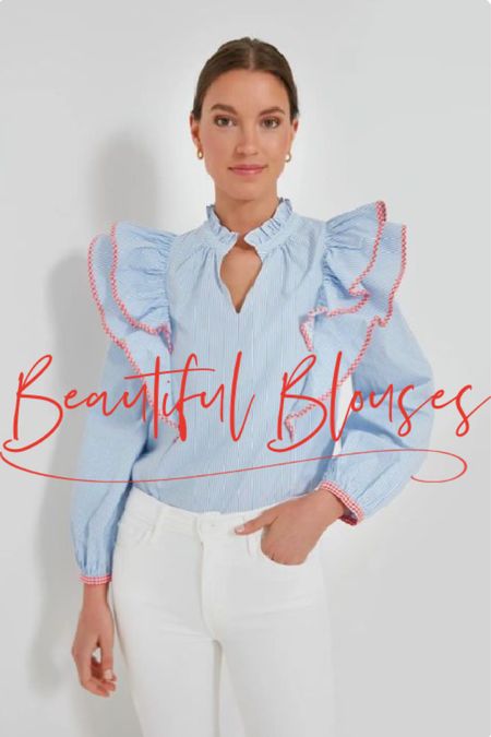 Beautiful blouses to complement any outfit!

Blouse, top, ruffles, red white and blue,



#LTKstyletip #LTKworkwear