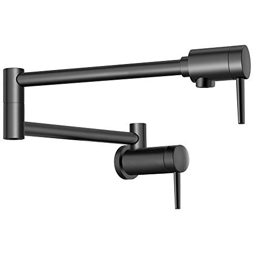 Delta Matte Black Modern Pot Filler Kitchen Faucet, Wall Mount Kitchen Faucet, Matte Black 1165LF-BL | Amazon (US)
