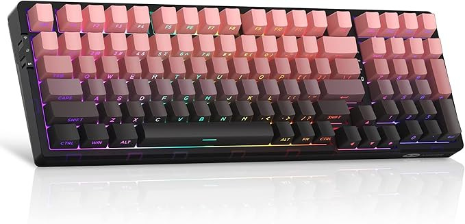 MageGee LIGHT100 Wireless Creamy Keyboard, Gasket Structure Hot Swappable, 2.4G/USB-C/BT5.0 RGB B... | Amazon (US)