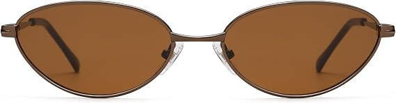 Retro Oval Cat Eye Sunglasses for Women Men, Small Slim Vintage UV400 Sunnies AP3730 | Amazon (US)