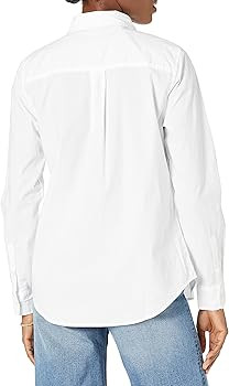 Amazon Essentials Women's Classic-Fit Long-Sleeve Button-Down Poplin Shirt | Amazon (US)