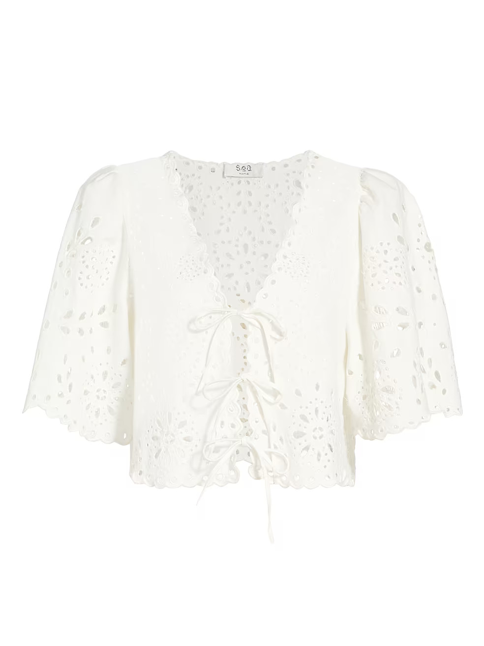 Sea Cotton-Linen Embroidered Top | Saks Fifth Avenue