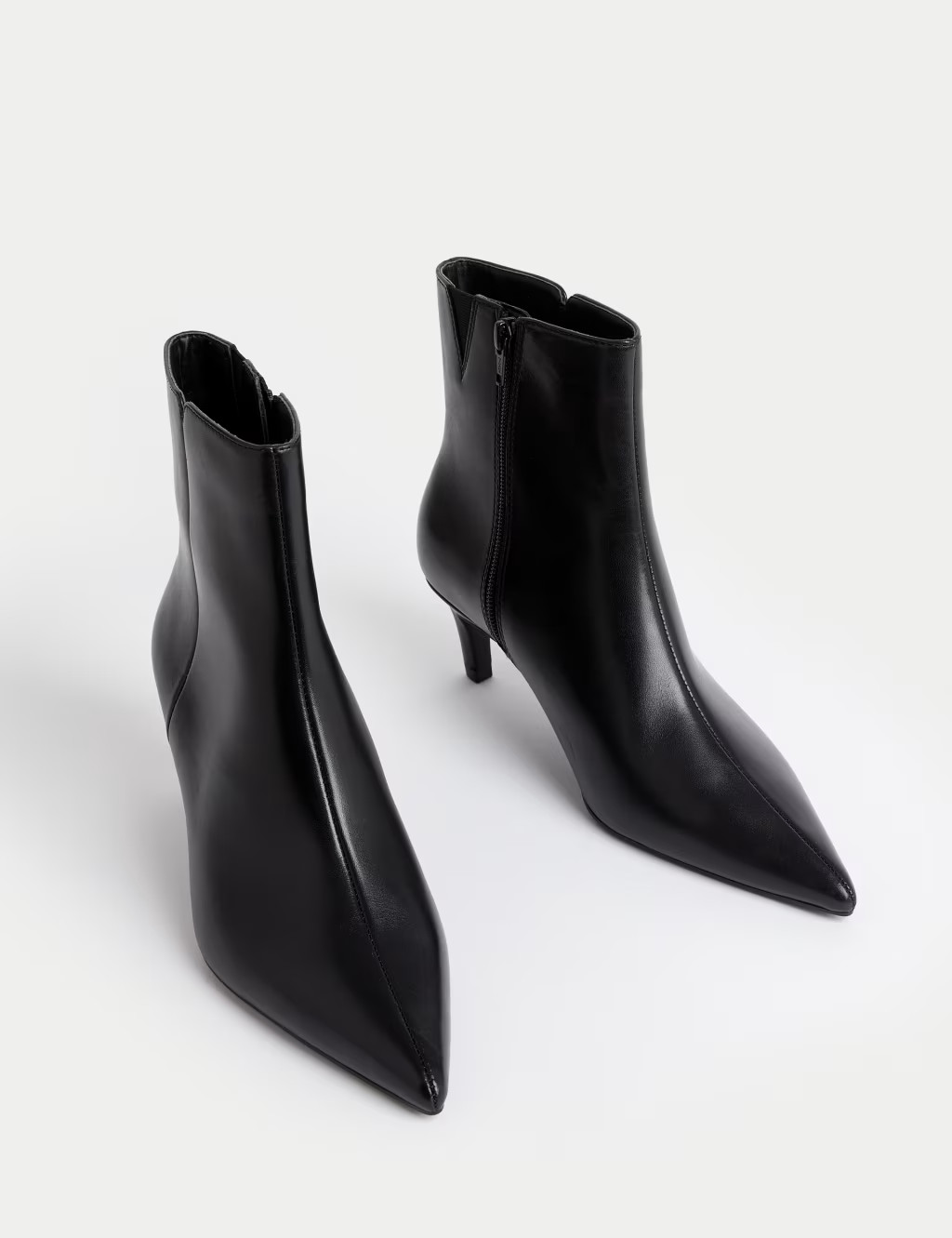 Leather Kitten Heel Pointed Ankle Boots | Marks & Spencer (UK)