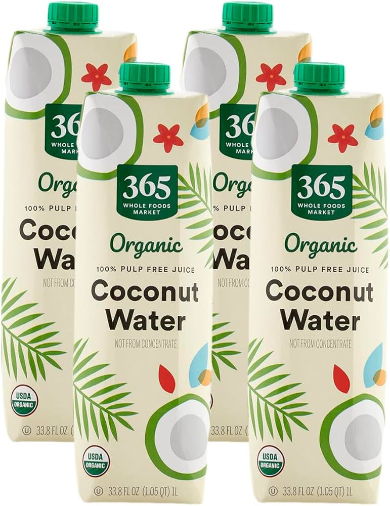 365 by Whole Foods Market, Organic Coconut Water, 33.8 Fl Oz (Pack of 4) | Amazon (US)