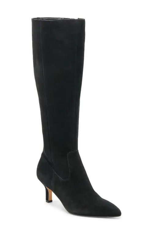 Dolce Vita Attie H2O Water Resistant Knee High Boot in Onyx Suede H2O at Nordstrom, Size 7.5 | Nordstrom