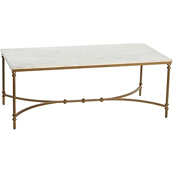 Creative Co-Op Libertine Genuine Marble and Metal Coffee Table, Gold Finish | Amazon (US)