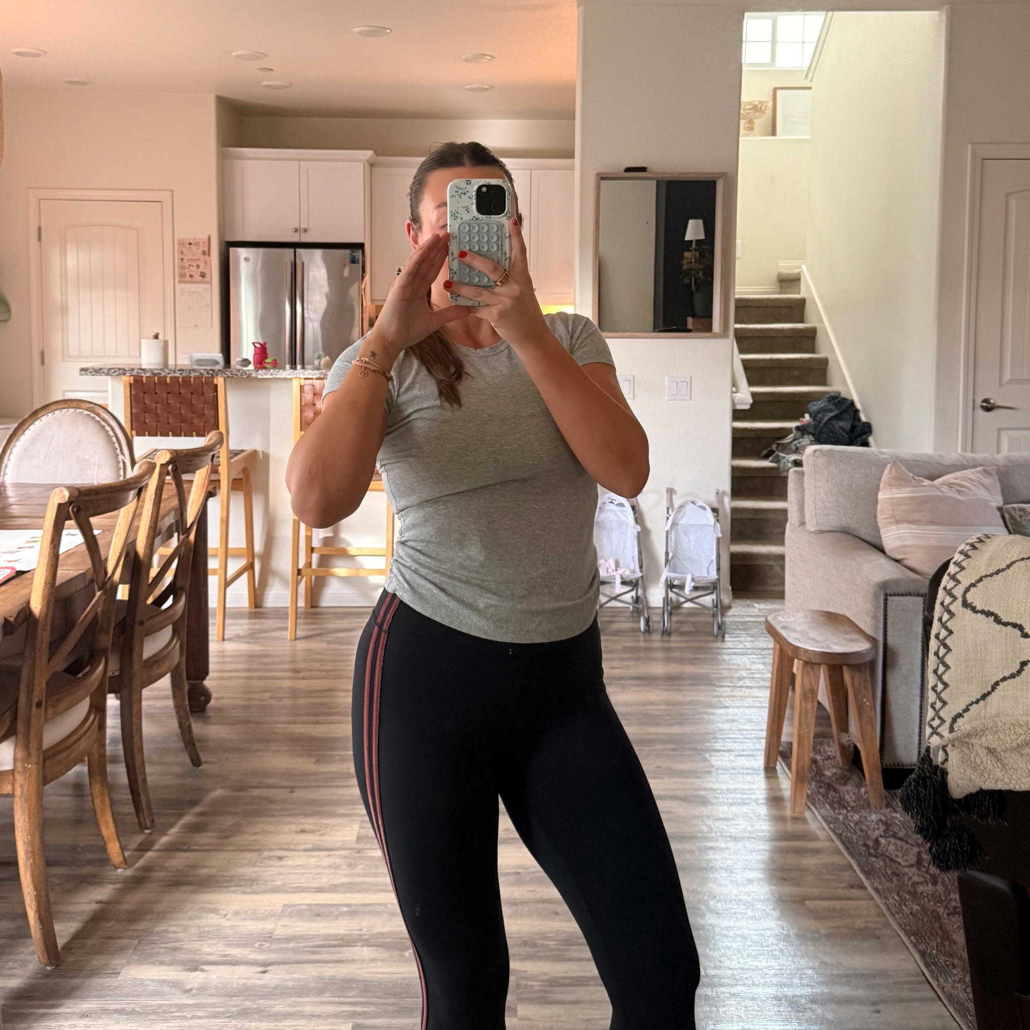 Love these leggings + this top is unreal!! I love that you can wear it with jeans or to the gym! 🤍 wearing a medium in both! Xx

#LTKmomlife #LTKfitnessgoals #LTKdayinmylife
