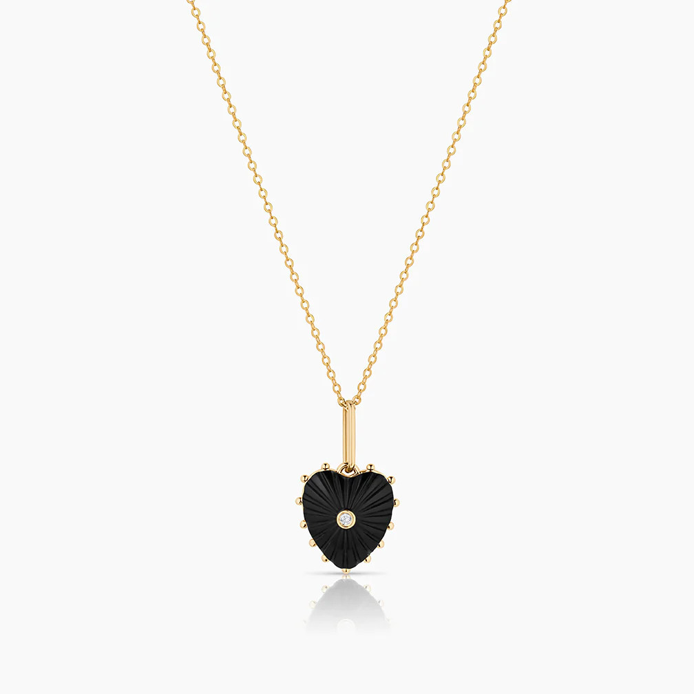 Isabel Onyx Heart Necklace | THATCH