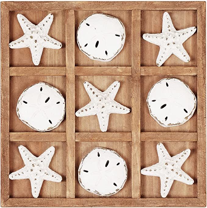 NIKKY HOME Wood Board Travel Game Beach Tic Tac Toe for Fun Coastal Beach House Coffee Table Deco... | Amazon (US)