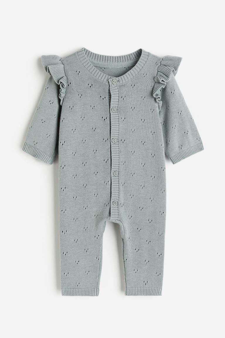 Knit Cotton Jumpsuit - Turquoise - Kids | H&M US | H&M (US + CA)