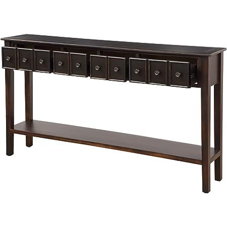 Signature Design by Ashley Gavelston Rustic Sofa Table with 4 Drawers and Lower Shelf, Weathered ... | Amazon (US)