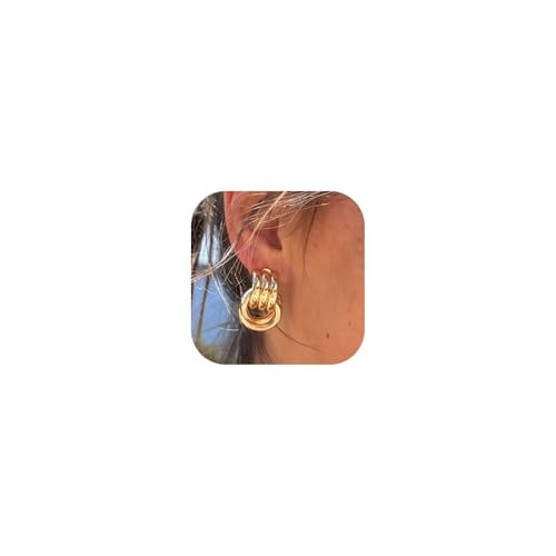Gold Earrings for Women, Hypoallergenic Knot Chunky Statement Earrings for Women Trendy Gold Jewelry Gifts | Amazon (US)