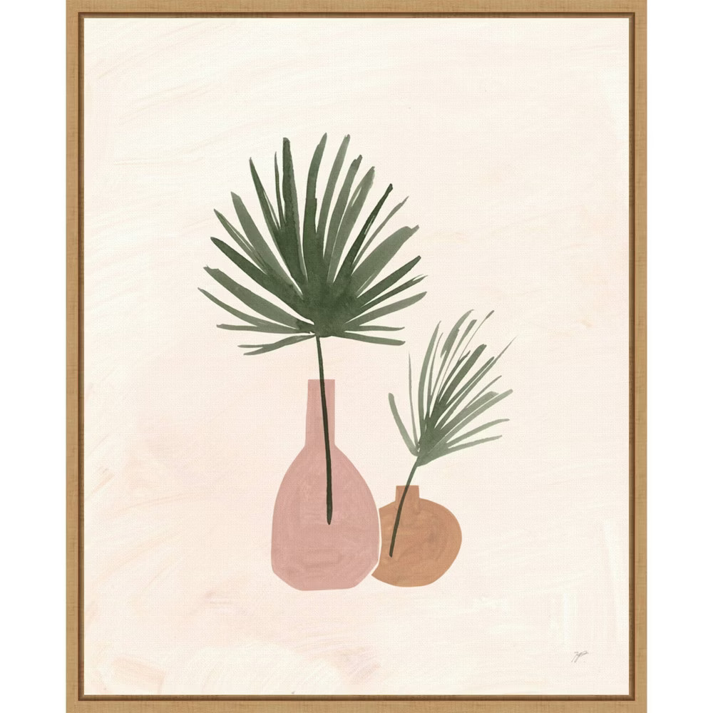 16"" x 20"" Palm Vessels II by Karyn Panganiban Framed Wall Canvas - Amanti Art | Target